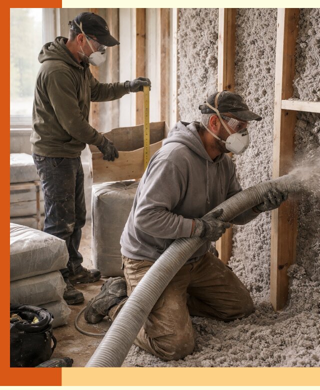 Утепление таунхауса эковатой в Канске для максимально теплых стен