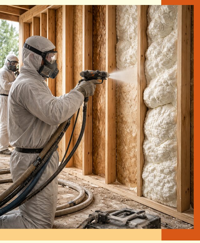 Утепление каркасного дома ППУ в Канске от 3060 руб./м2 — работа под ключ | ТепломастерКнс