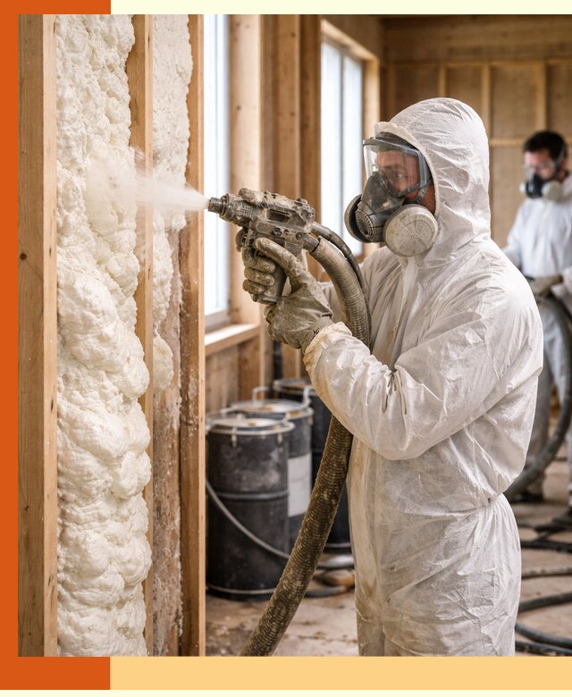 Утепление каркасного дома пенополиуретаном в Канске