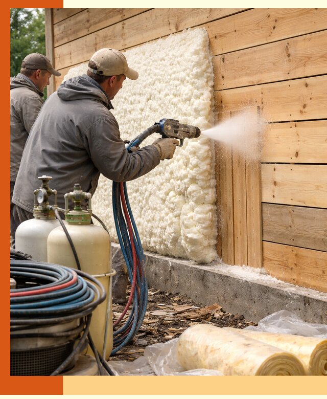 Утепление деревянного дома пенополиуретаном в Канске
