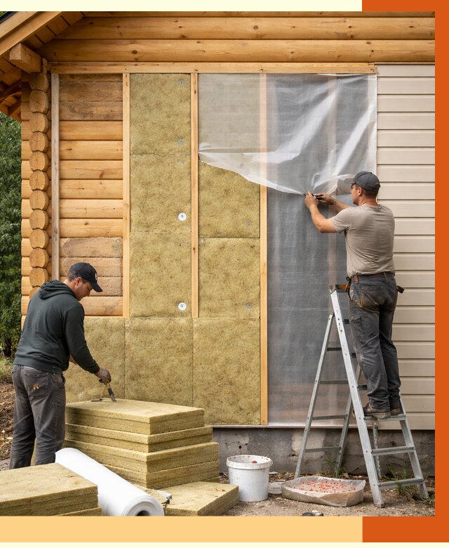 Утепление дома из бруса в Канске от 4098 руб./м2 — работы под ключ | ТепломастерКнс