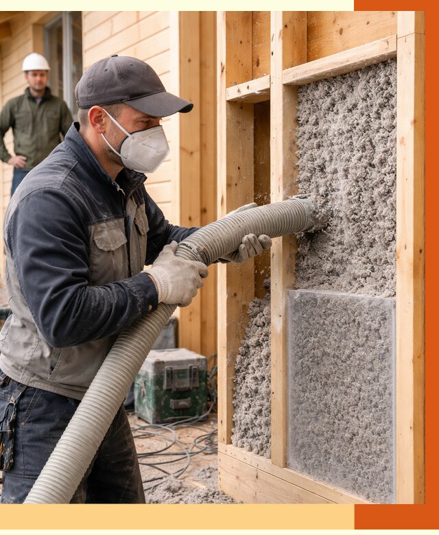 Утепление дома из бруса эковатой в Канске от 2022 руб/м2 | ТепломастерКнс