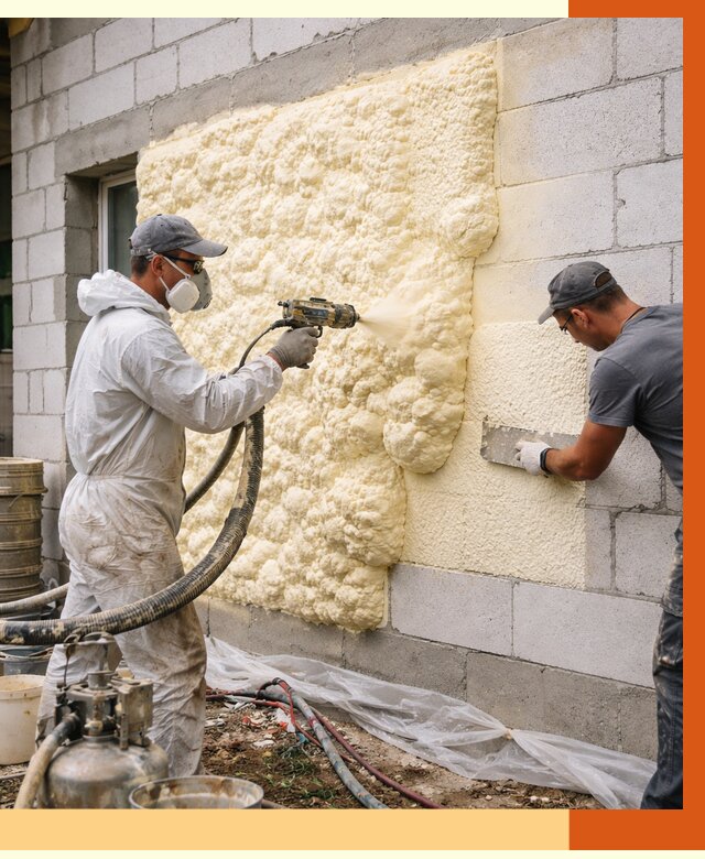 Утепление дома из газобетона ППУ в Канске от 5246 руб./м² под ключ | ТепломастерКнс