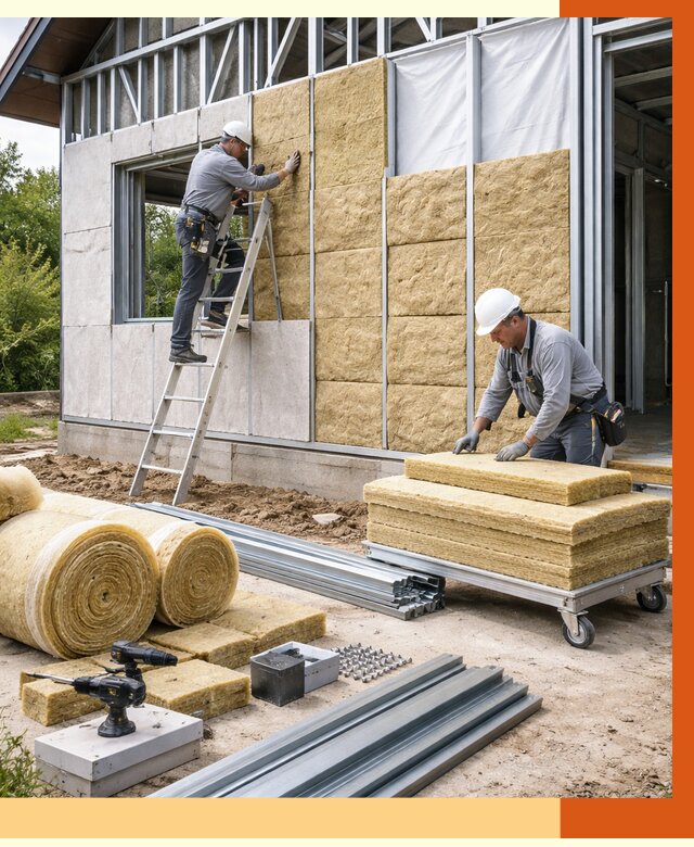 Утепление дома из ЛСТК в Канске от 5683 руб./м² — профессионально | ТепломастерКнс