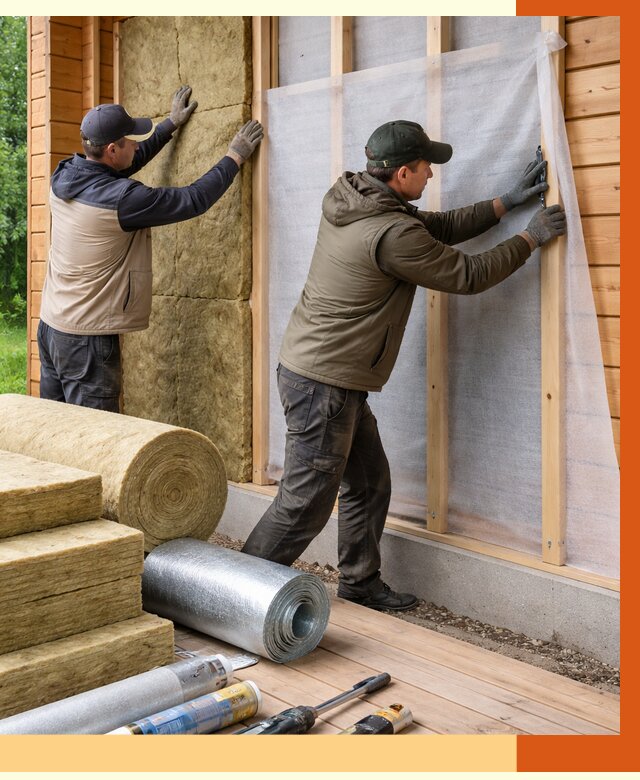 Утепление дома из двойного бруса в Канске от 5246 руб./м² — ТепломастерКнс под ключ