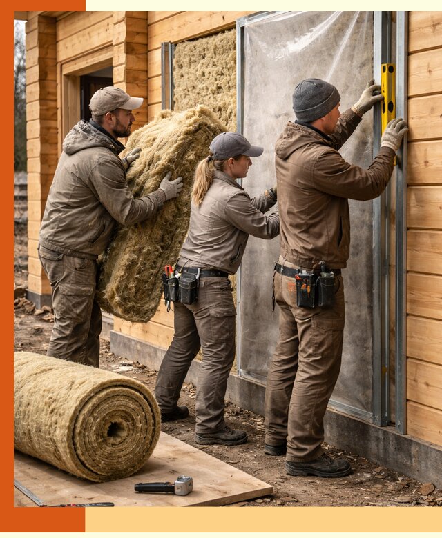 Утепление дома из двойного бруса в Канске качественно и надёжно