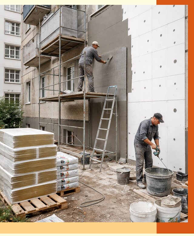 Утепление квартиры снаружи в Канске от 6721 руб/м2 под ключ | ТепломастерКнс