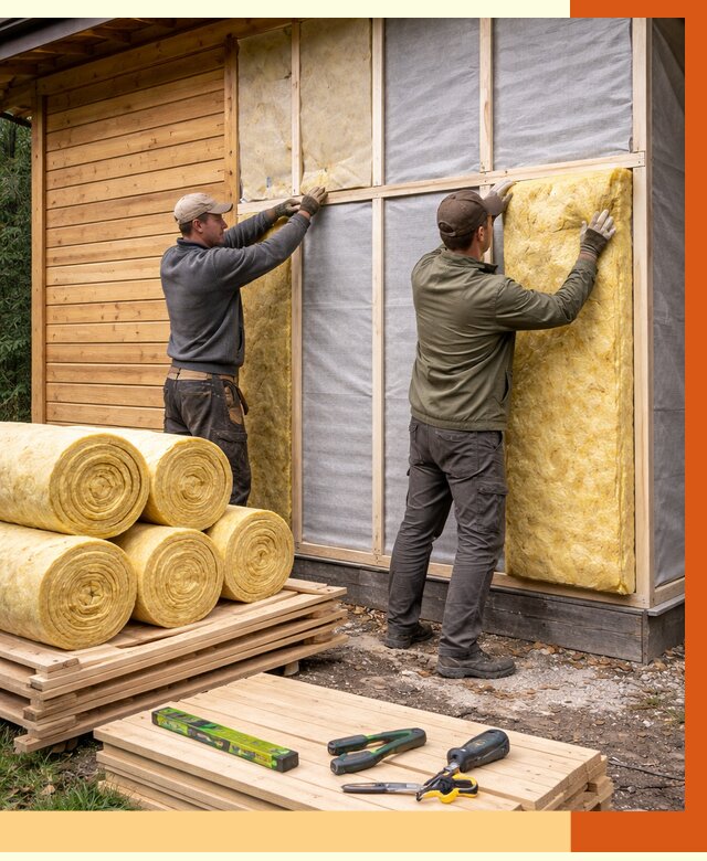 Утепление бани снаружи в Канске от 92897 руб. под ключ | ТепломастерКнс