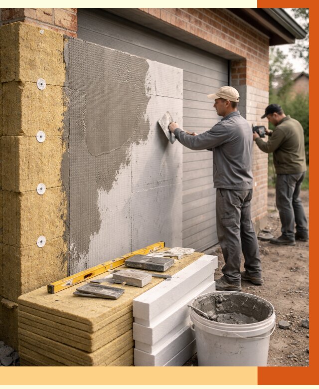Утепление гаража снаружи в Канске от 4590 руб. за м2 — наружное утепление под ключ | ТепломастерКнс