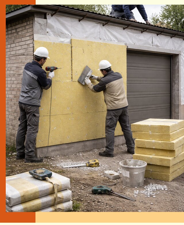 Утепление гаража снаружи в Канске качественно и надёжно