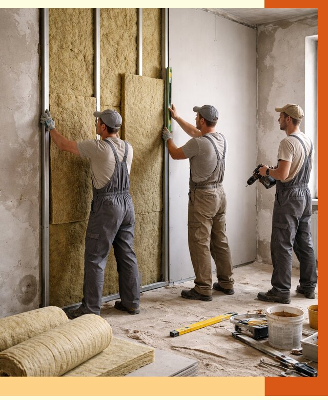 Утепление стен изнутри в Канске от 2459 руб/м² под ключ | ТепломастерКнс