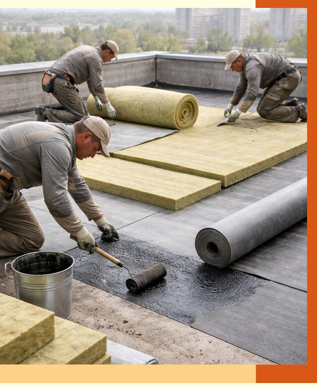 Утепление плоской крыши в Канске от 7869 руб./м2 под ключ | ТепломастерКнс