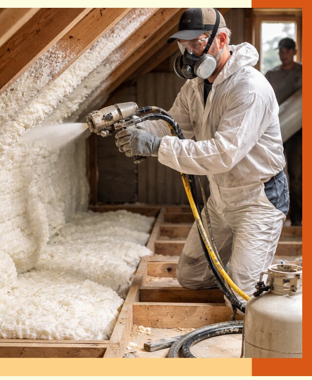 Утепление чердака ППУ в Канске от 9421 руб./м2 — услуга под ключ | ТепломастерКнс