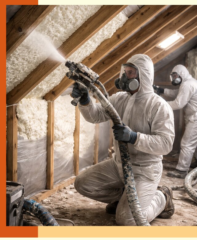 Утепление чердака пенополиуретаном (ППУ) в Канске