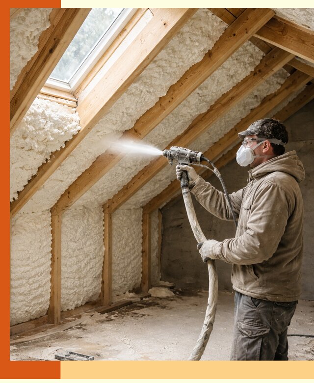 Утепление мансарды ППУ в Канске быстро и надежно