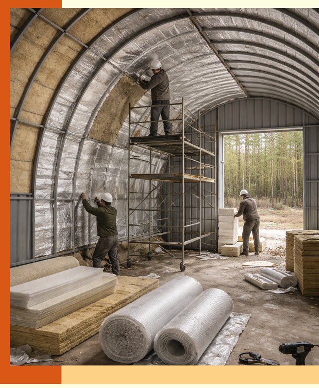 Утепление арочного ангара под ключ в Канске