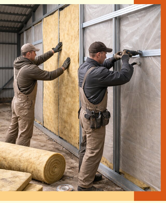 Утепление металлического ангара в Канске от 5191 руб/м2 — услуги под ключ | ТепломастерКнс