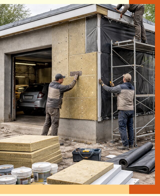 Утепление автосервиса в Канске ппу, пеноизоляция, от 15847 руб/м2 — ТепломастерКнс