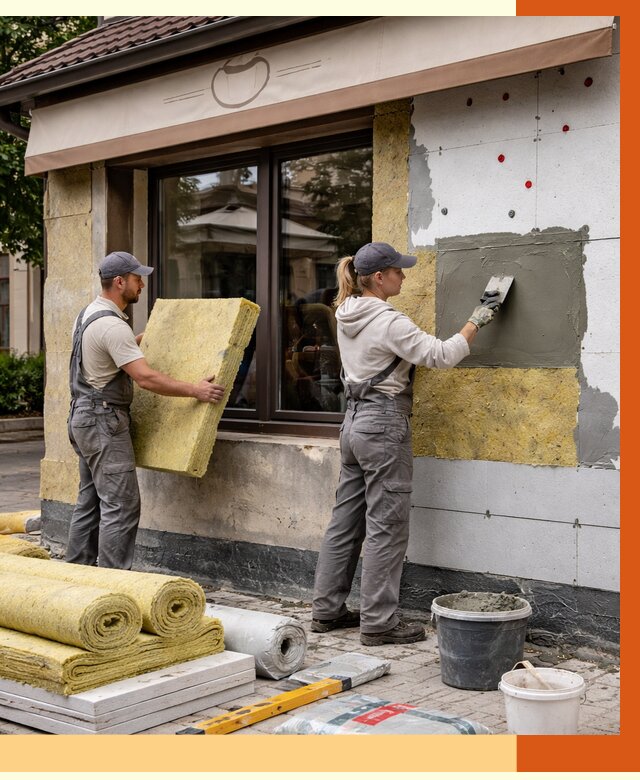 Утепление кафе в Канске от 4590 руб/м2 — комплексно под ключ | ТепломастерКнс