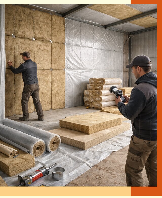 Утепление теплого склада в Канске под ключ от 12568 руб/м² | ТепломастерКнс