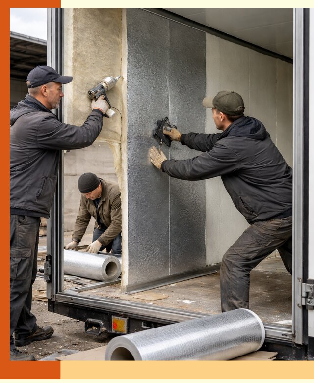 Утепление холодильного кузова в Канске — монтаж и теплоизоляция