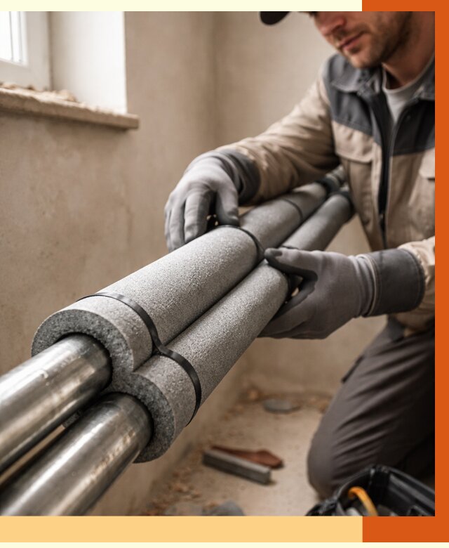 Утепление труб отопления в Канске от 3115 руб. за м² — услуги под ключ | ТепломастерКнс