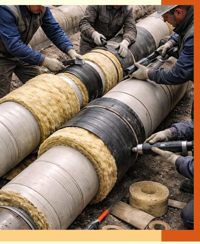 Утепление трубопровода в Канске под ключ от 2022 руб. — надежно и выгодно | ТепломастерКнс