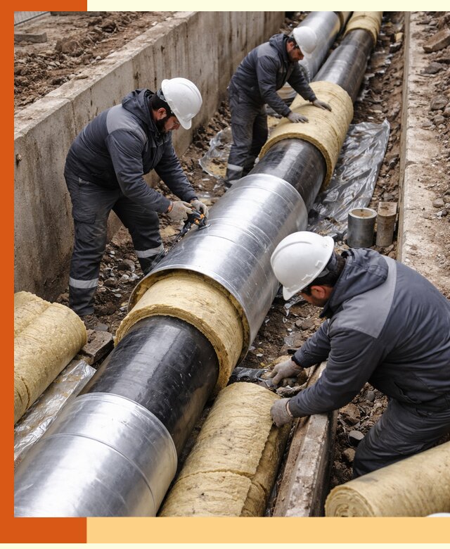 Утепление теплотрассы в Канске: утеплительные работы и материалы