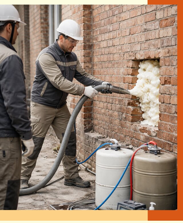 Заливка ППУ в пустоты кирпичной стены в Канске от 3005 руб. | ТепломастерКнс