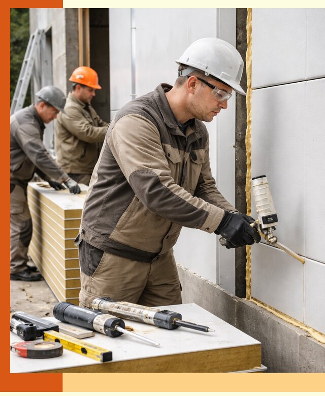 Утепление сэндвич-панелей пенополиуретаном в Канске