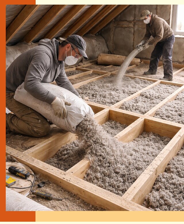 Заполнение полостей чердачного перекрытия в Канске качественно и надёжно