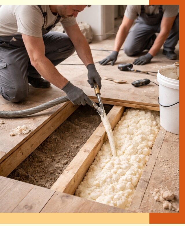 Заполнение пустот пола в Канске от 2951 руб. — утепление пустот пола под ключ | ТепломастерКнс