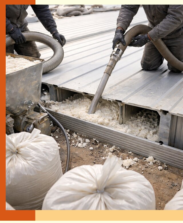 Заполнение пустот кровельных панелей пенными и мокрыми герметиками в Канске