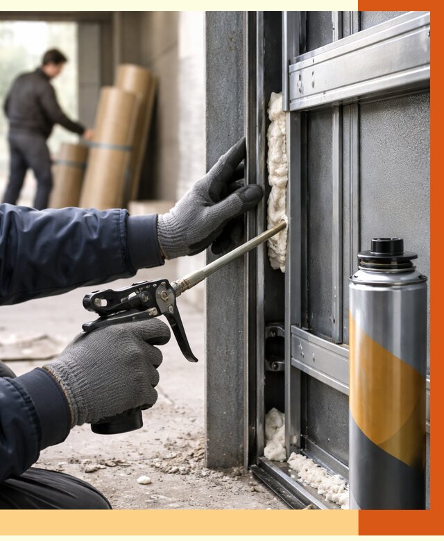 Заполнение пустот ворот в Канске от 4918 руб. — заливка ППУ, утепление под ключ | ТепломастерКнс