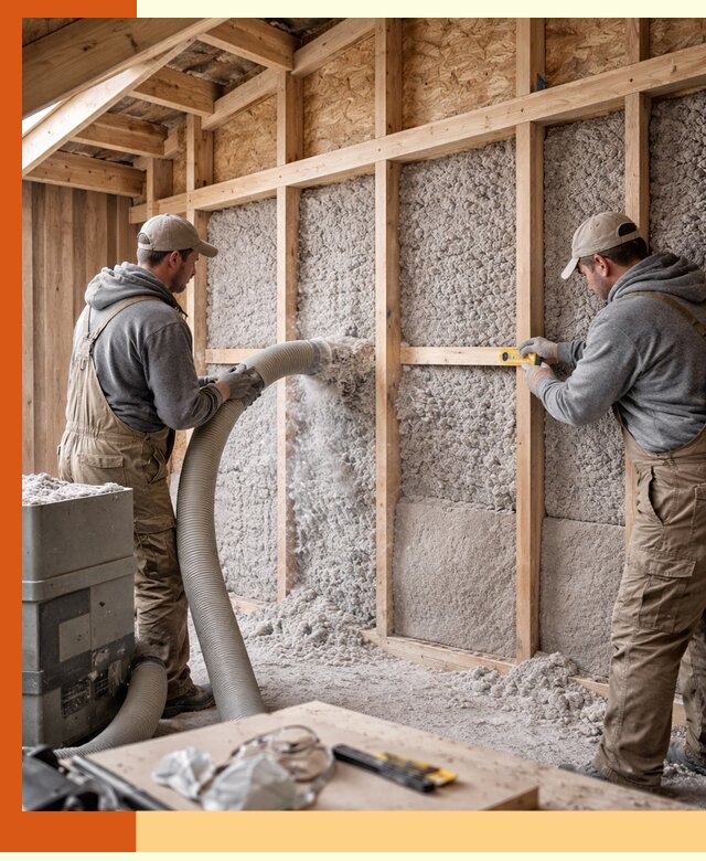 Утепление эковатой стен, потолков и перекрытий в Канске