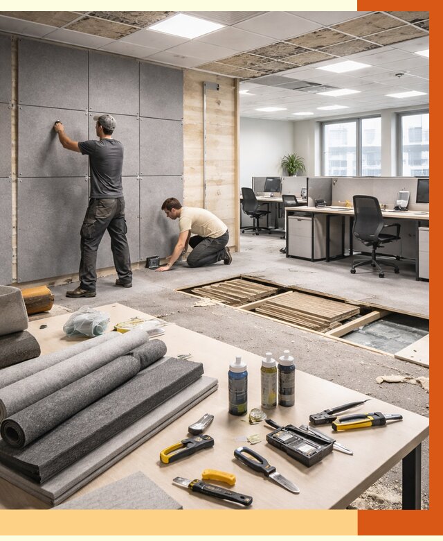 Профессиональная шумоизоляция офиса в Канске от 7377 руб. за м2 | ТепломастерКнс