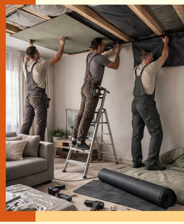 Шумоизоляция потолка в Канске — профессиональное устранение шумов