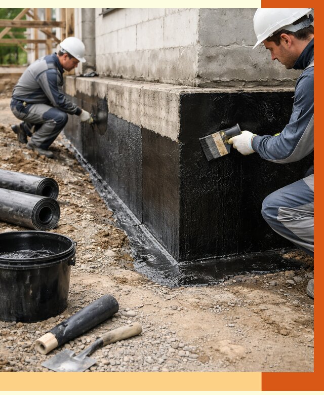 Гидроизоляция фундамента в Канске от 1366 руб. — профессионально, под ключ | ТепломастерКнс