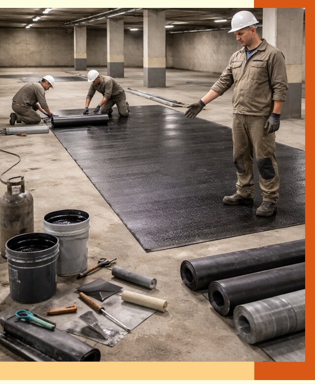 Гидроизоляция паркинга в Канске от 1311 руб/м² — профессиональная защита | ТепломастерКнс