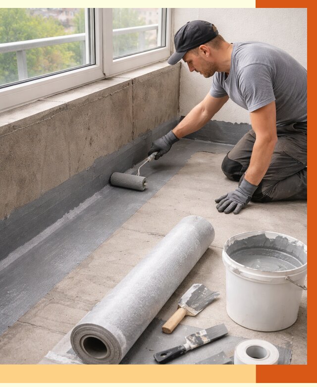 Профессиональная гидроизоляция балкона в Канске от 4590 руб. | ТепломастерКнс