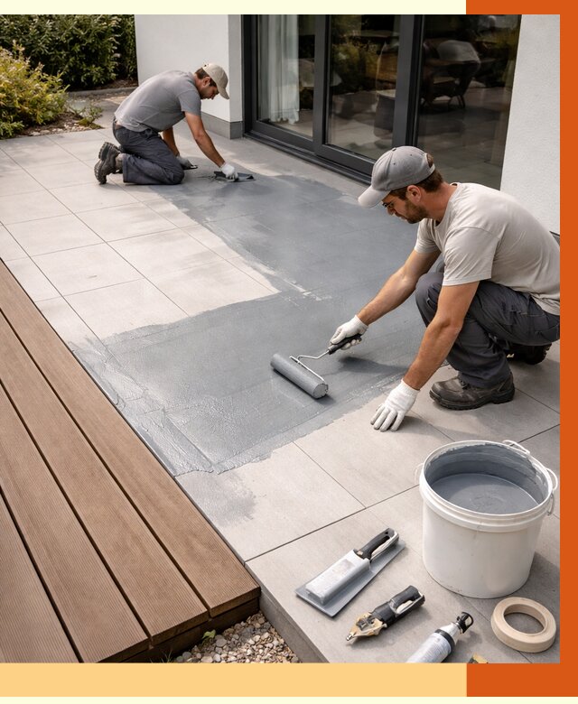 Гидроизоляция террасы в Канске под ключ от 8197 руб./м² | ТепломастерКнс