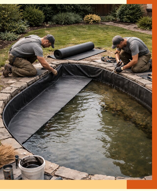 Гидроизоляция пруда в Канске от 16394 руб. под ключ | ТепломастерКнс профессионально