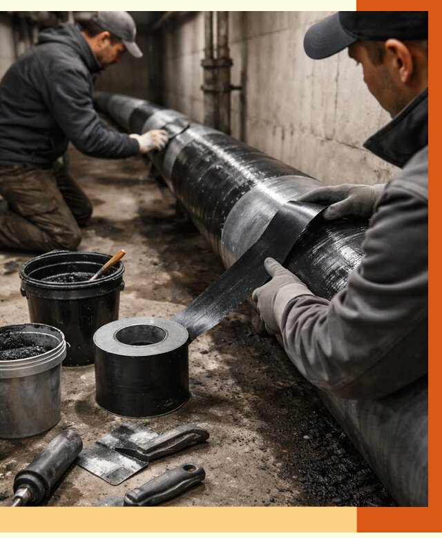 Гидроизоляция труб в Канске от 2732 руб. — профессиональная герметизация | ТепломастерКнс