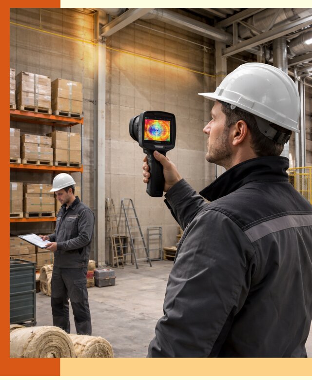 Тепловизионное обследование склада и выявление утечек в Канске