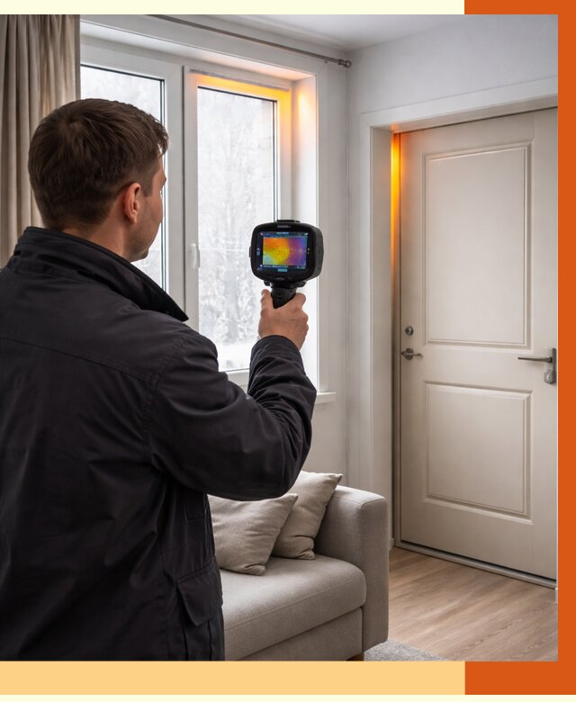 Тепловизионное обследование окон и дверей в Канске от 4918 руб. | ТепломастерКнс