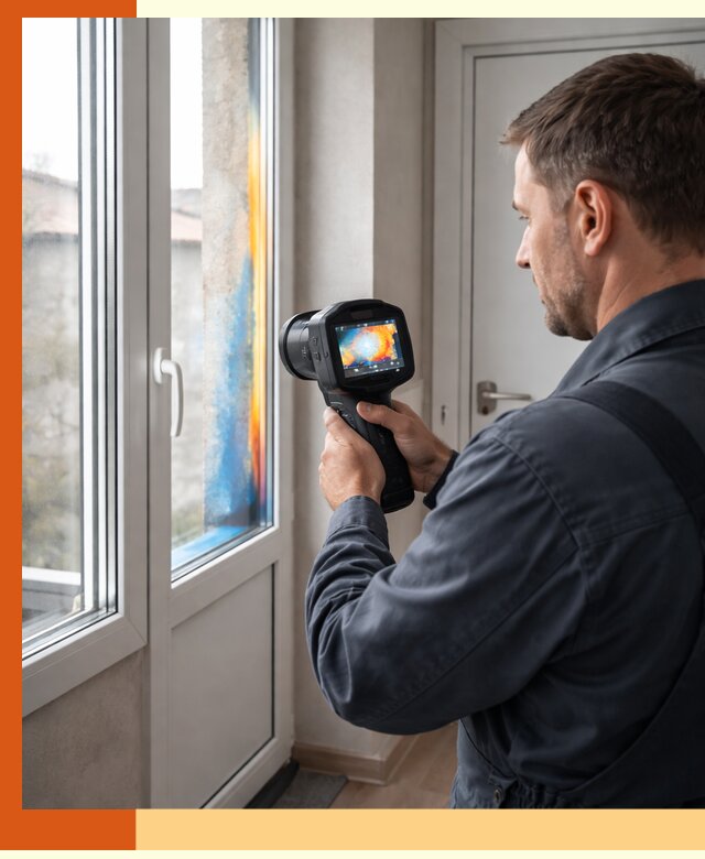 Тепловизионное обследование окон и дверей в Канске