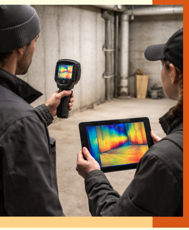 Тепловизионное обследование подвала в Канске от 4918 руб. — проверка гидроизоляции | ТепломастерКнс