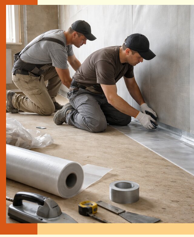 Монтаж пароизоляции для дома и помещений в Канске