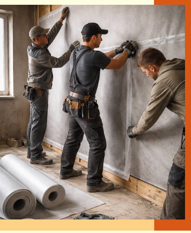 Монтаж ветроизоляции в Канске от 4918 руб./м2 — профессионально | ТепломастерКнс