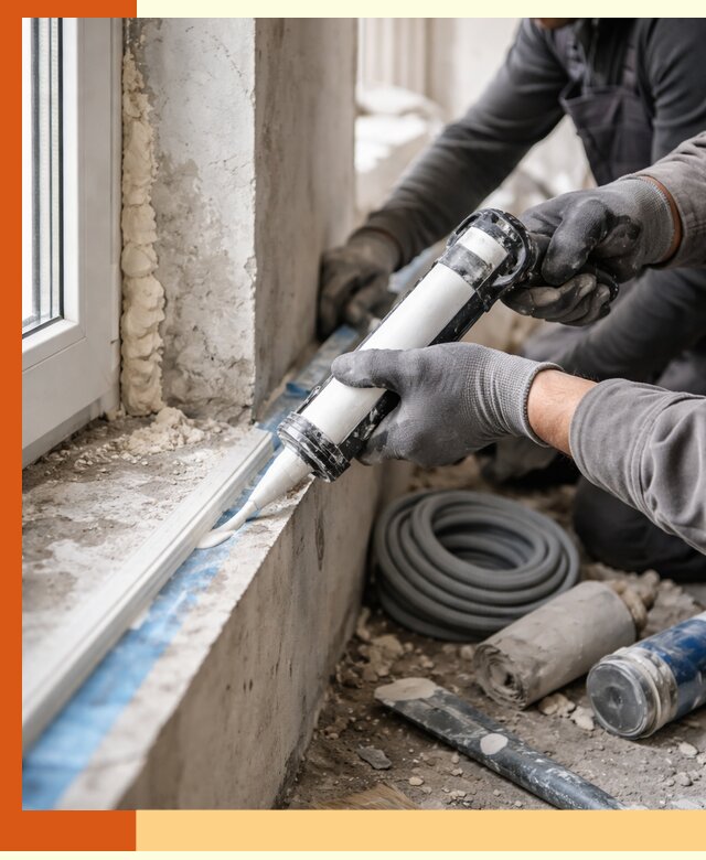 Герметизация стыков и примыканий зданий в Канске